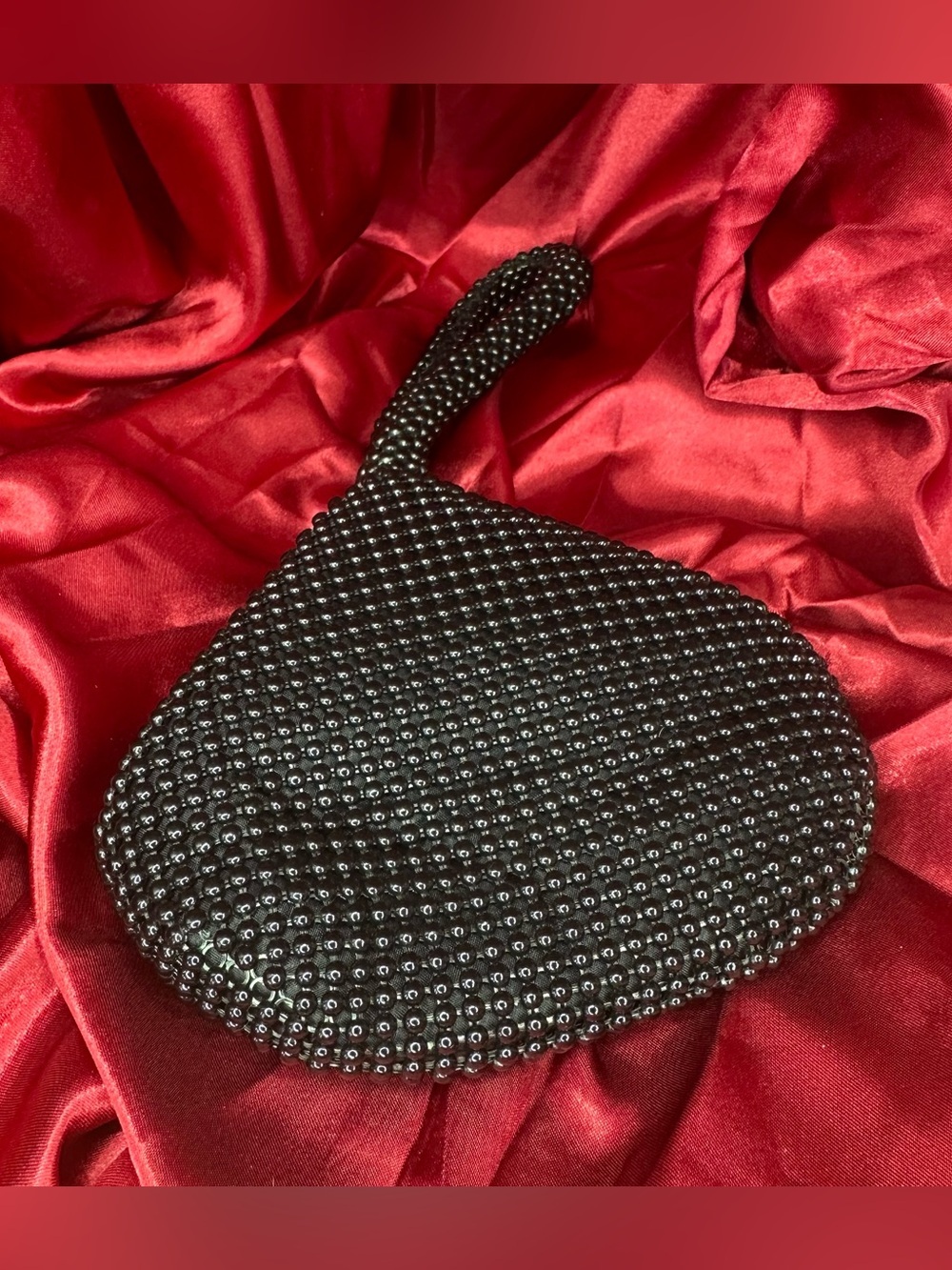 Chic Black Beaded Clutch - Picture 3 of 9